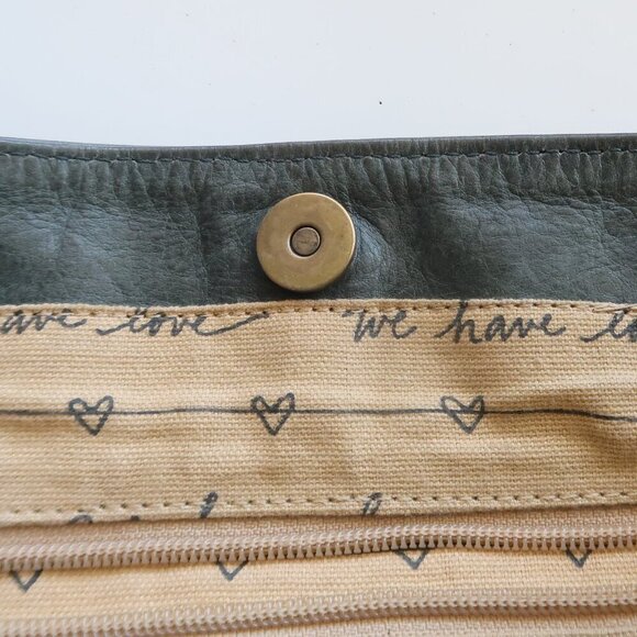 Lisa Leonard We Have Love Tote Bag in Hunter Green with Tassel - Picture 7 of 9